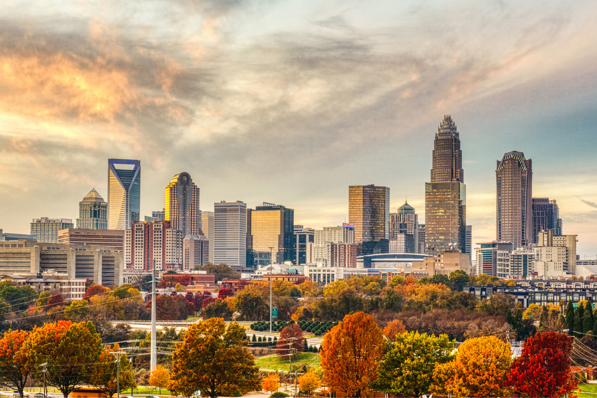 A view of the Charlotte skyline.