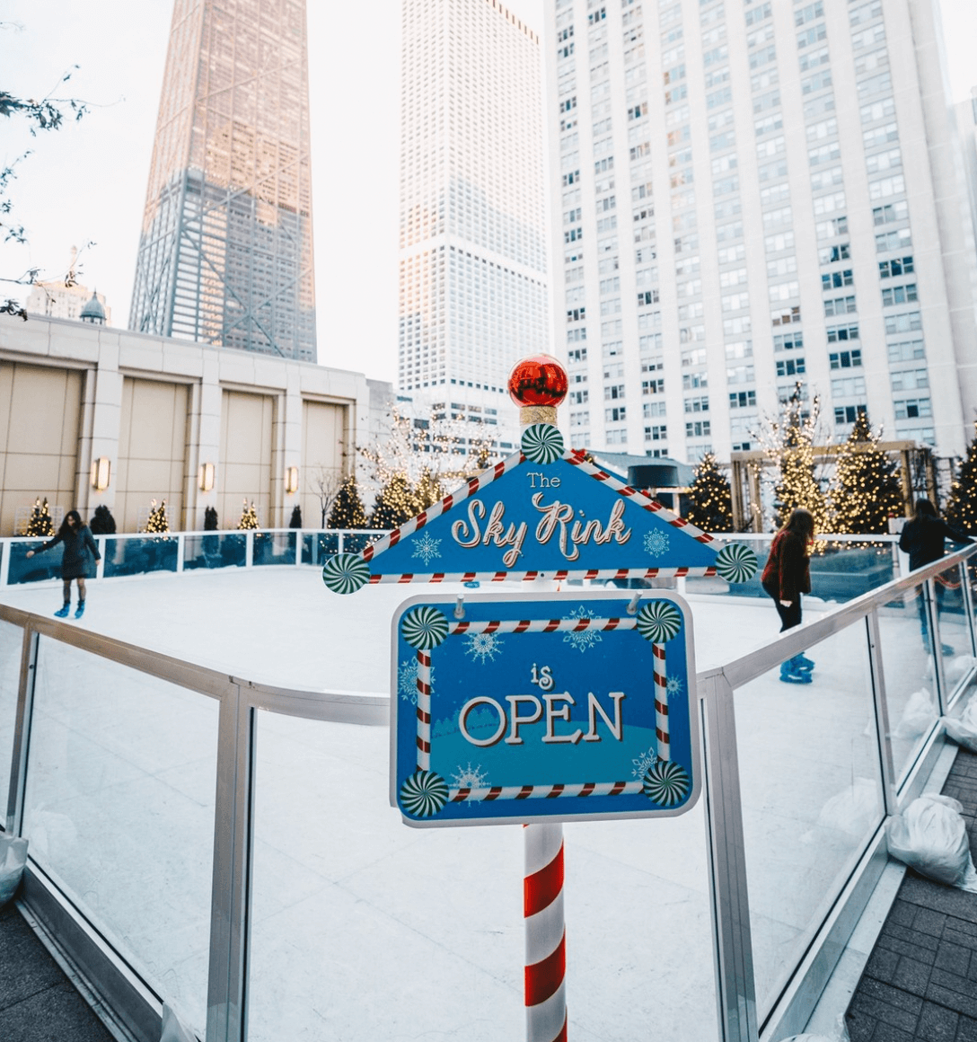 The Peninsula sky rink on the fourth floor of the Peninsula Chicago hotel