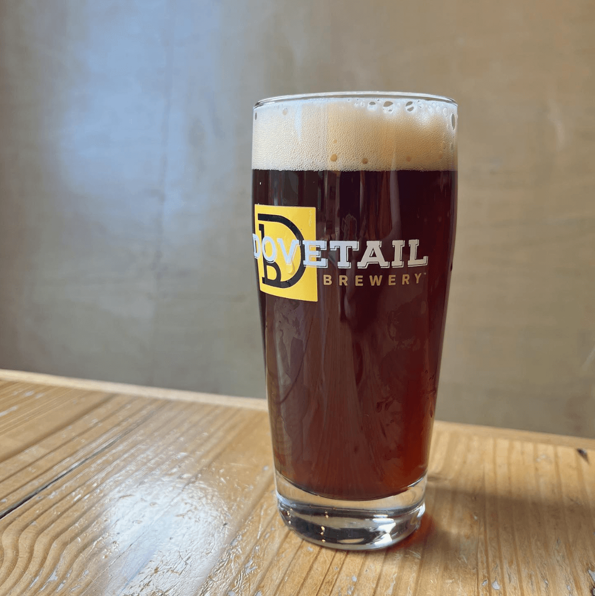 A pint of beer at Dovetail Brewery 